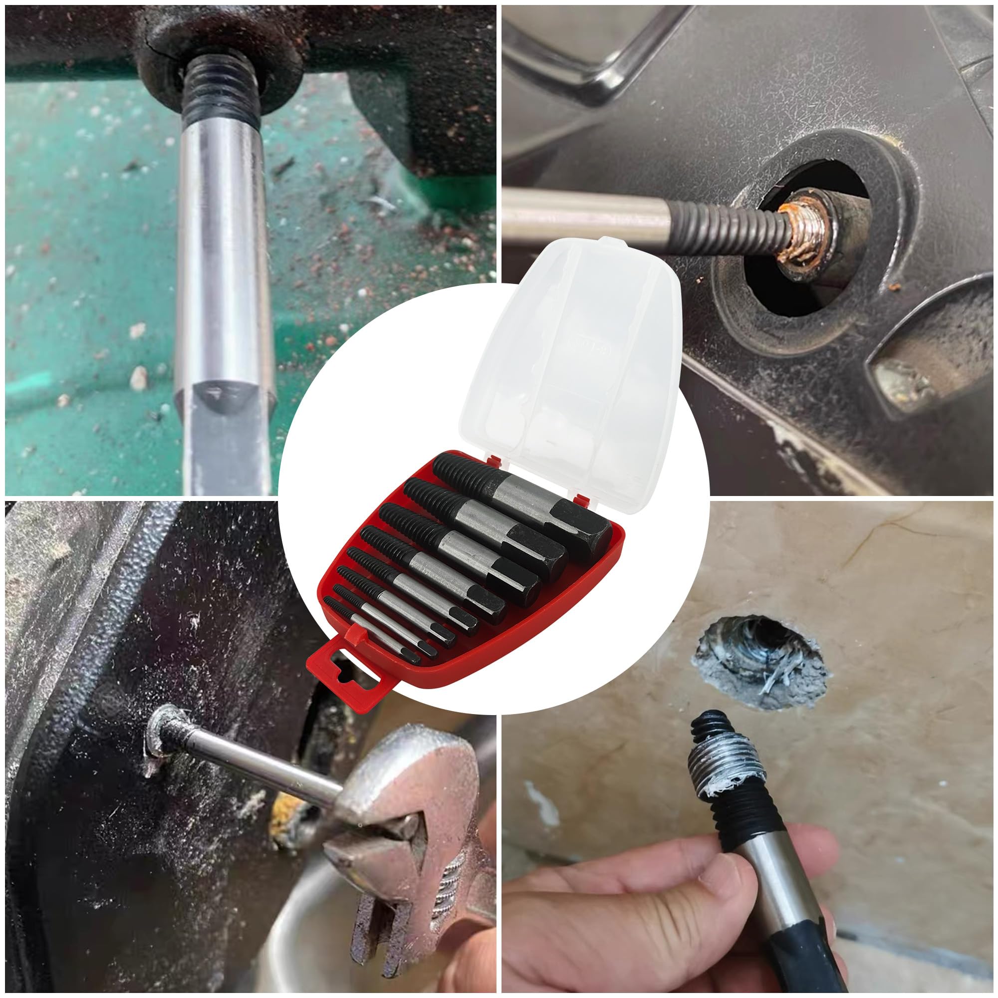 Juego de extractores de tornillos, herramientas de desenroscar tornillos, juego de destornilladores izquierdos, extractor de tornillos, Para Tornillos Rotos o Dañados