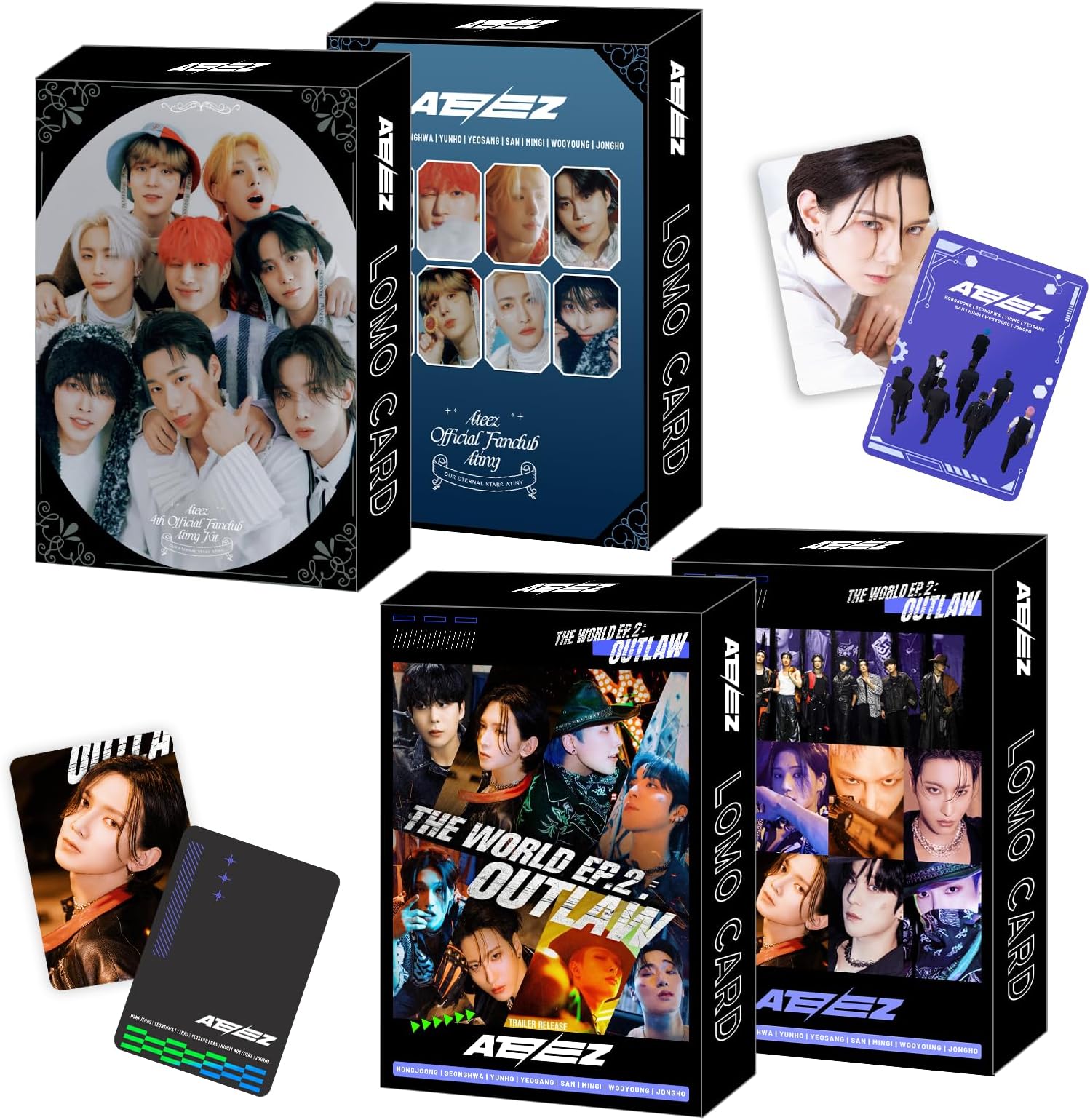 ATEEZ Lomo Karten 6 x 9 cm, Ateez Photokarte, 92 Stück, Box Cards
