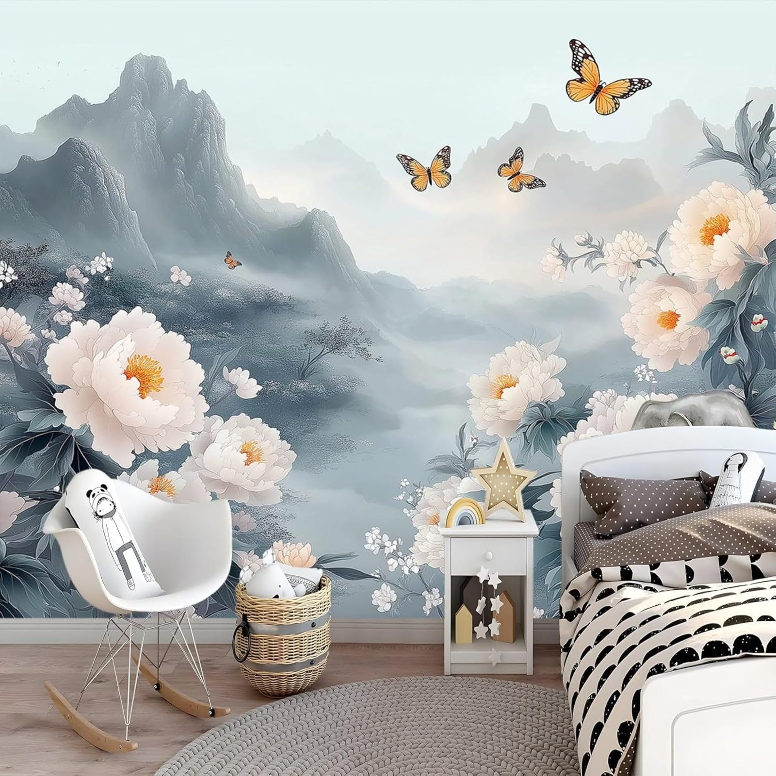 hgjdjhnf Photo Wallpaper Peony Painting Wallpaper Photo Wallpaper Non-Woven Modern Wall Bedroom Living Room Wall Wallpaper,400cmx280cm Stickers - Frameless Painting - Poster