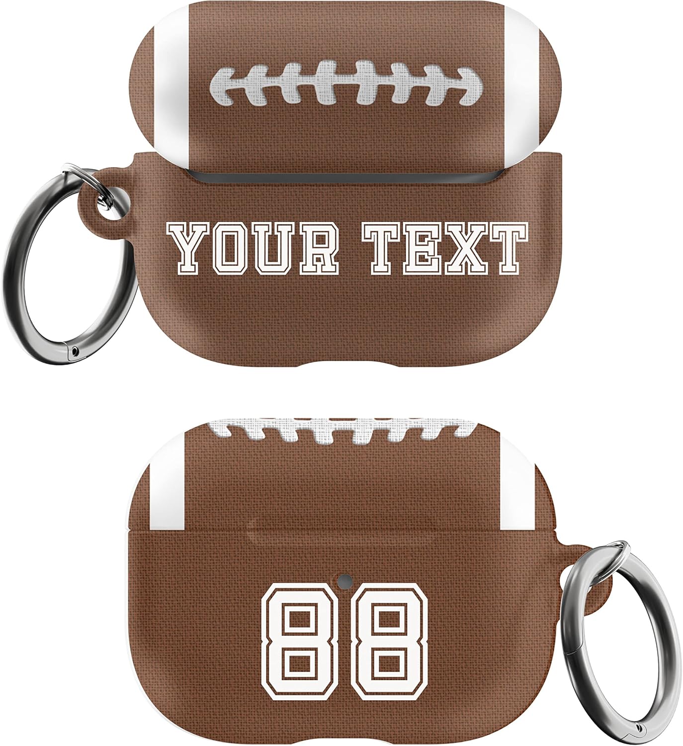 Printualist Custom Football Case for Airpods with Your Text - Best Personalized Case Compatible with Airpods Football Fan Add Your Team Name Number