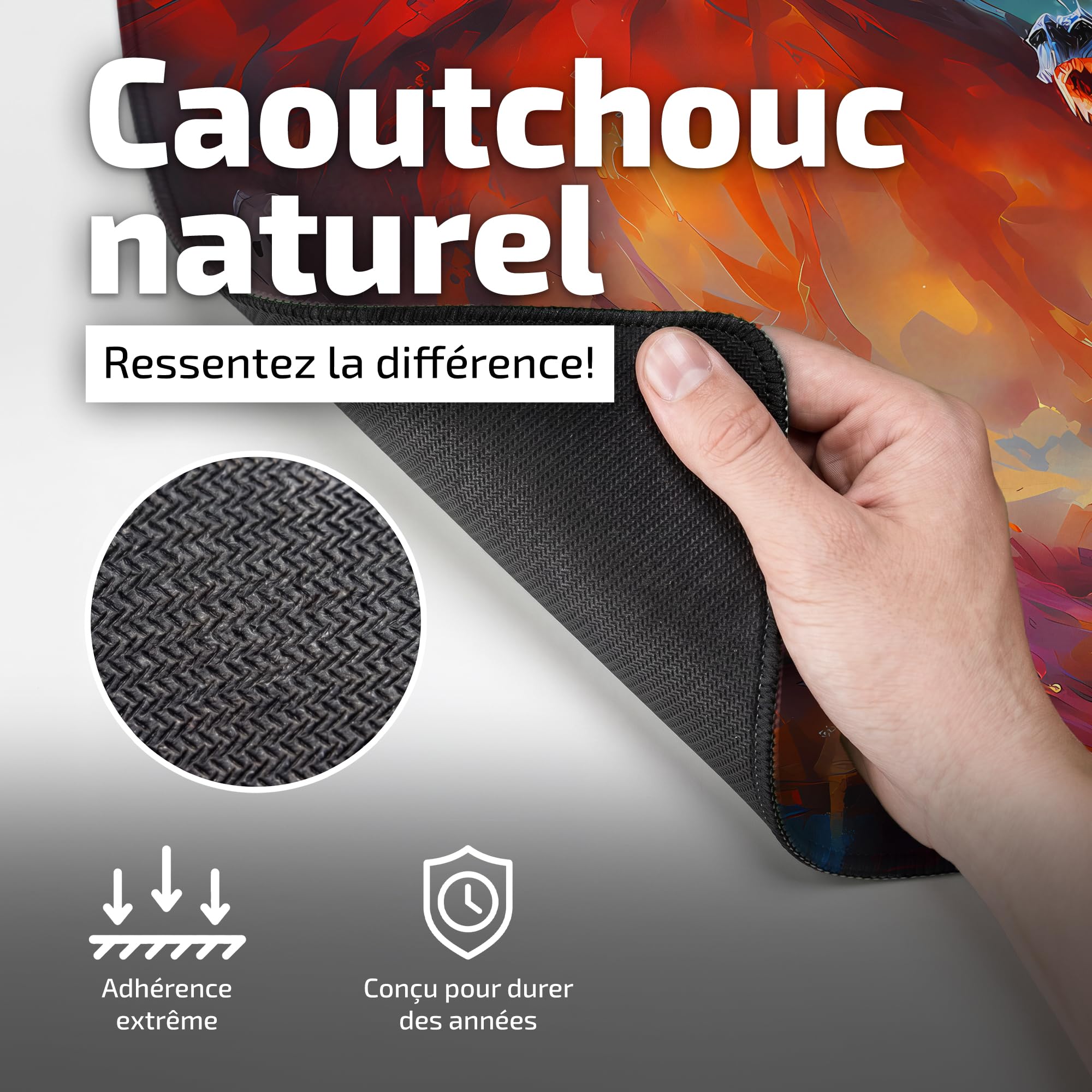 Tilt Grand Tapis de Souris Gamer XXL 100x50 cm | Tapis de Bureau Gaming Anti-Dérapant | Mouse Pad Imperméable pour PC et Accessoires Gaming | Tapis de Clavier (Dragon's Wrath)