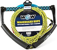 Vista 1 de WOW Sports - Cuerda de remolque para tubo de cubierta, wakeboard y esquí acuático - 70 pies - Con mango de truco