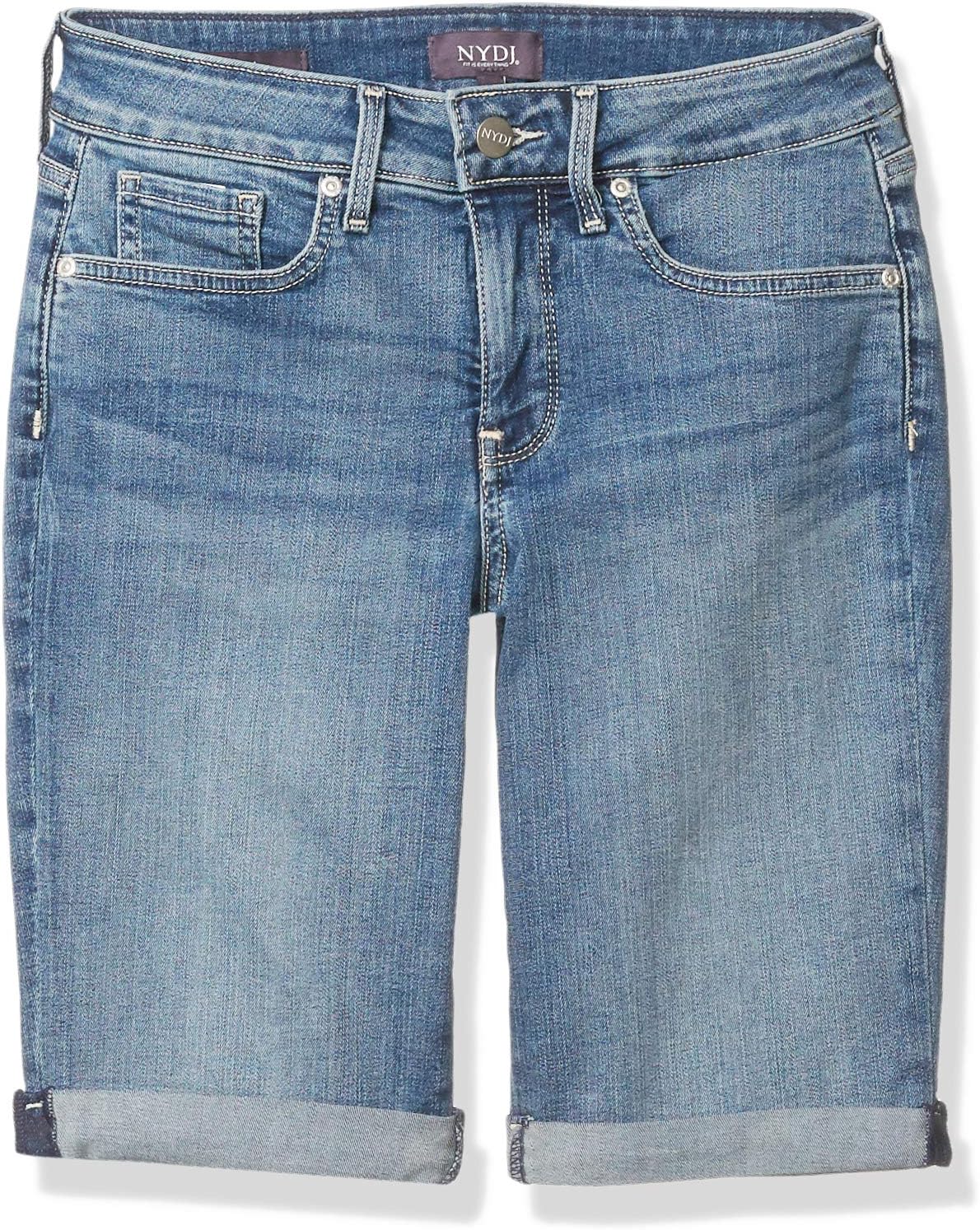 NYDJ Womens Petite Briella Jean Shorts with Roll Cuffs | Slimming & Flattering Fit - Image 3
