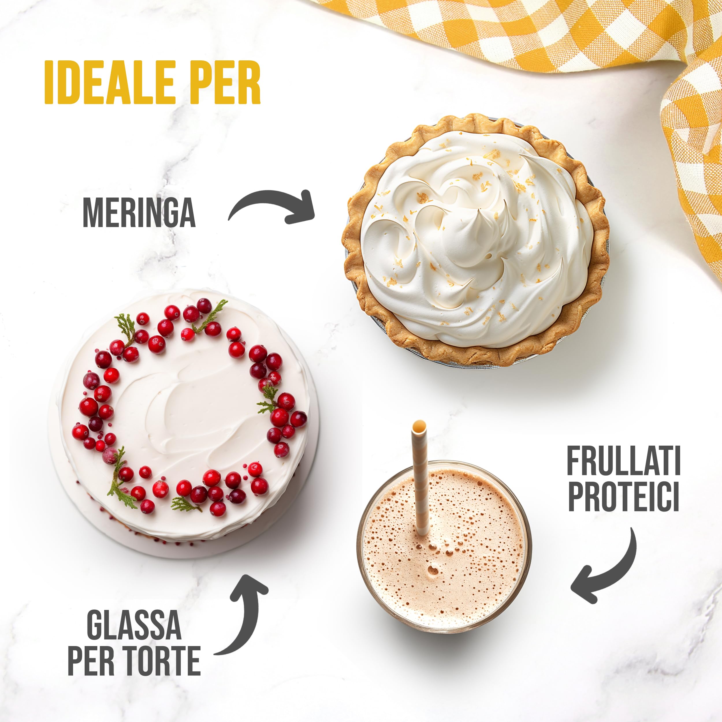 EASY YUMMY - Albume d'uovo in polvere per la cottura (500 g), 100% uova in polvere