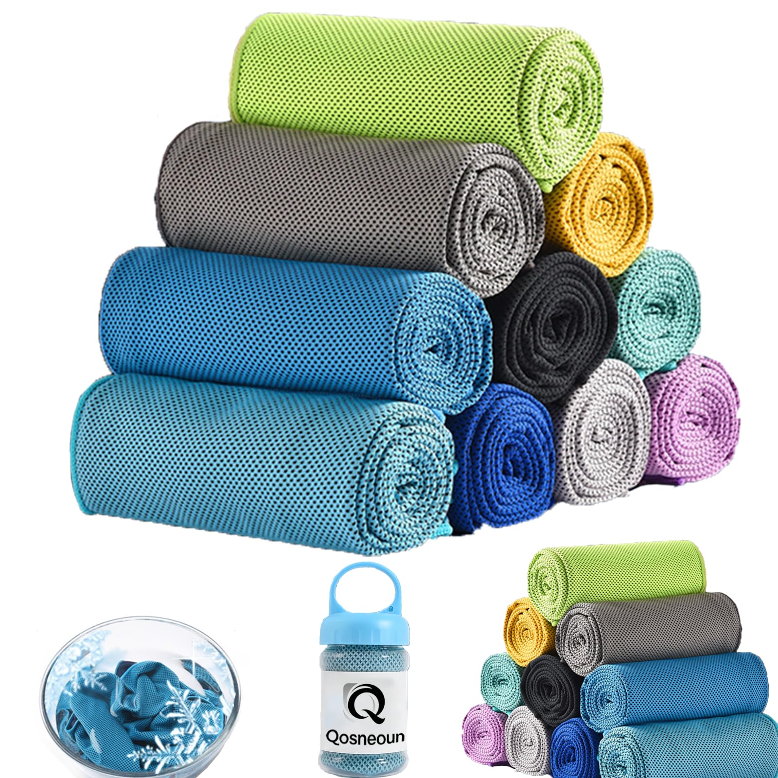 Towelnado Asciugamano rinfrescante, asciugamano rinfrescante per climi caldi, asciugamani in microfibra per collo, yoga, golf, palestra e altre attività, morbido, traspirante, ad asciugatura