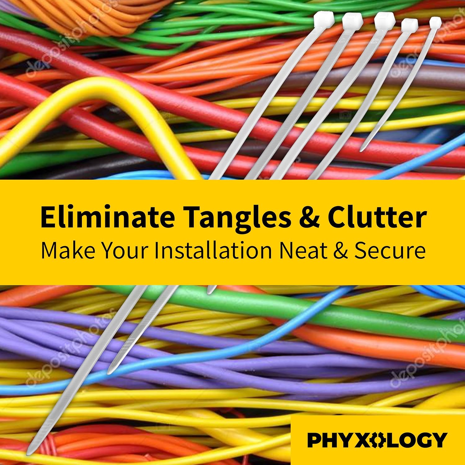 Pro-Grade, White Zip Ties Multisize Set of 250. High-Strength Cable Tie Pack Has 50x 4 6 8 10 12 inch UV-Resistant Nylon Fasteners. Durable Wraps For Storage, Organization and Wire Management.