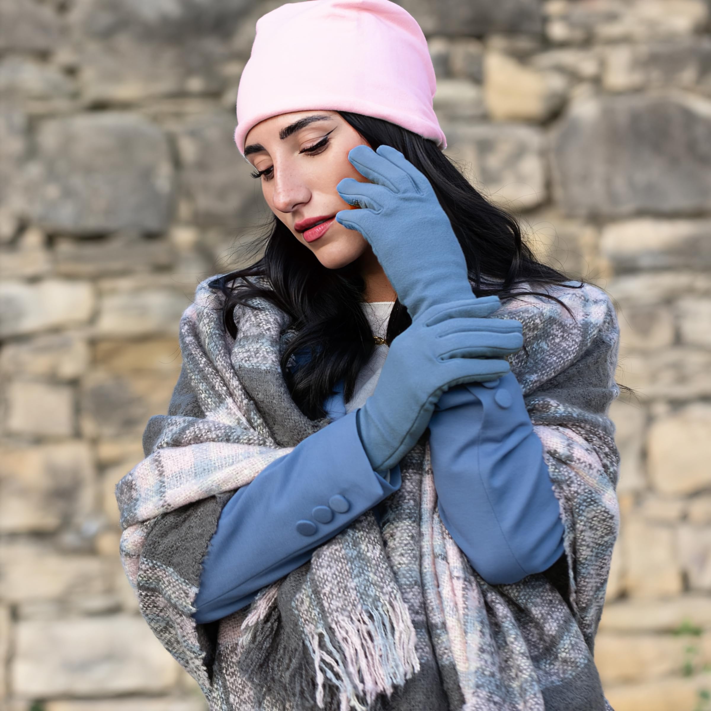 gants femme hiver en tissu chaud entièrement fabriqués en Italie, gants chauffants femme, gant thermique elegant pour travail et sport femme