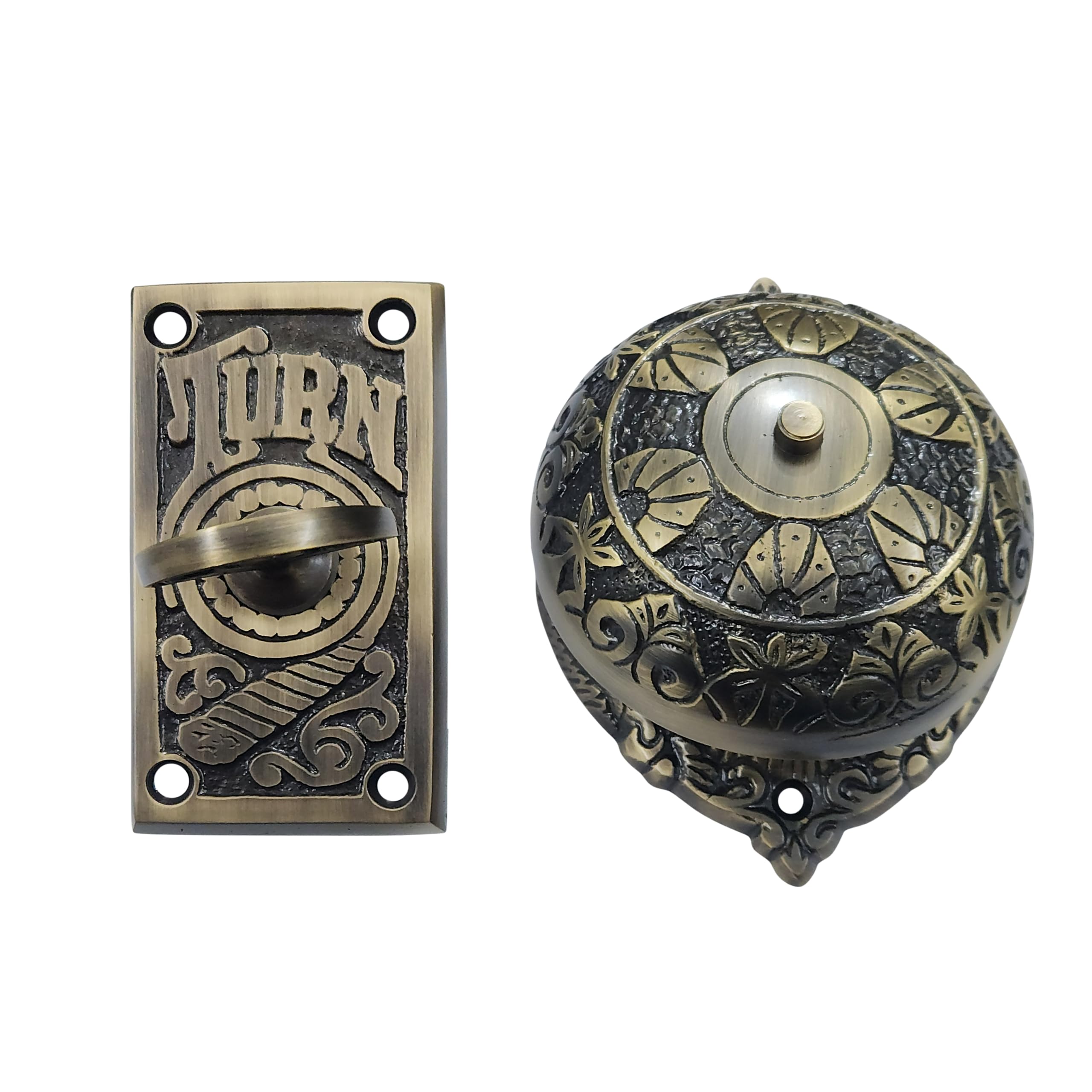Adonai Hardware Abijam Brass Manual Old Fashion Door Bell or Twist
