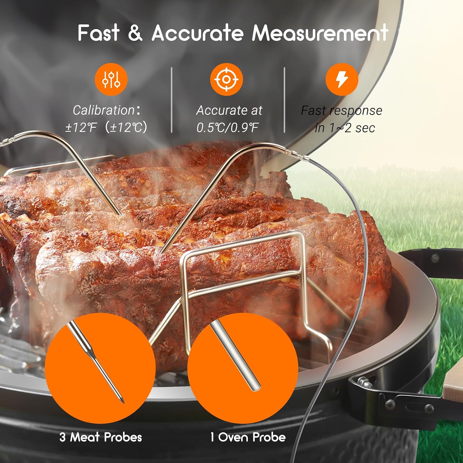 Inkbird Grill Blower Bluetooth 5.1 and Wi-Fi 2.4 GHz Grill Fan, Automatic Smoker Grill Thermometer with 4 Probes Compatible with Big Green Egg, Kamado Joe, Primo, Vision Grill,... – Bild 5