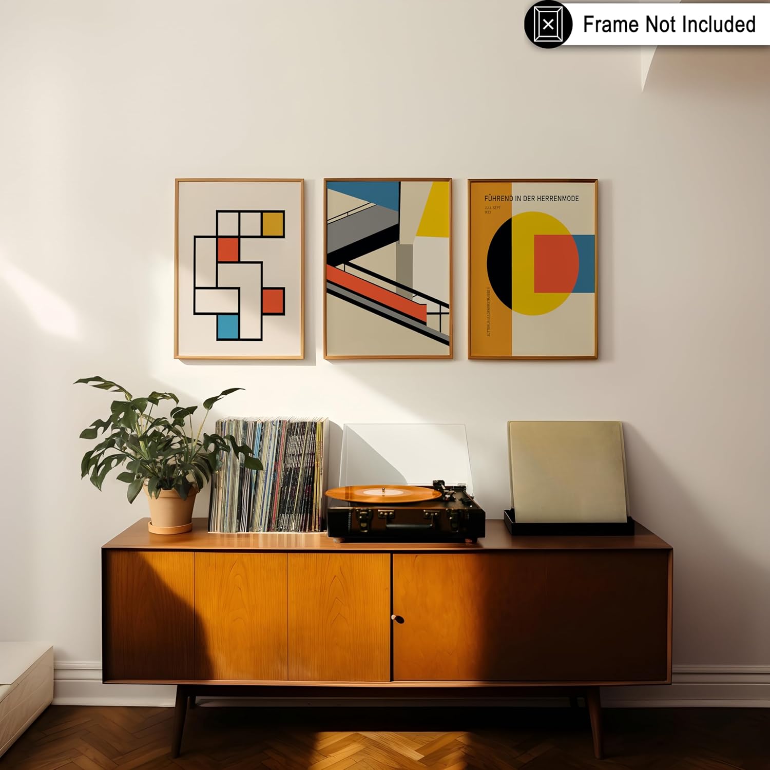 Poster Master 3-Piece Geometric Print - Bauhaus Poster - Colored Blocks & Stairway Art - Gift for Men & Women - Abstract Decor for Bedroom, Living Room & Dorm - 11x14 UNFRAMED Wall Art