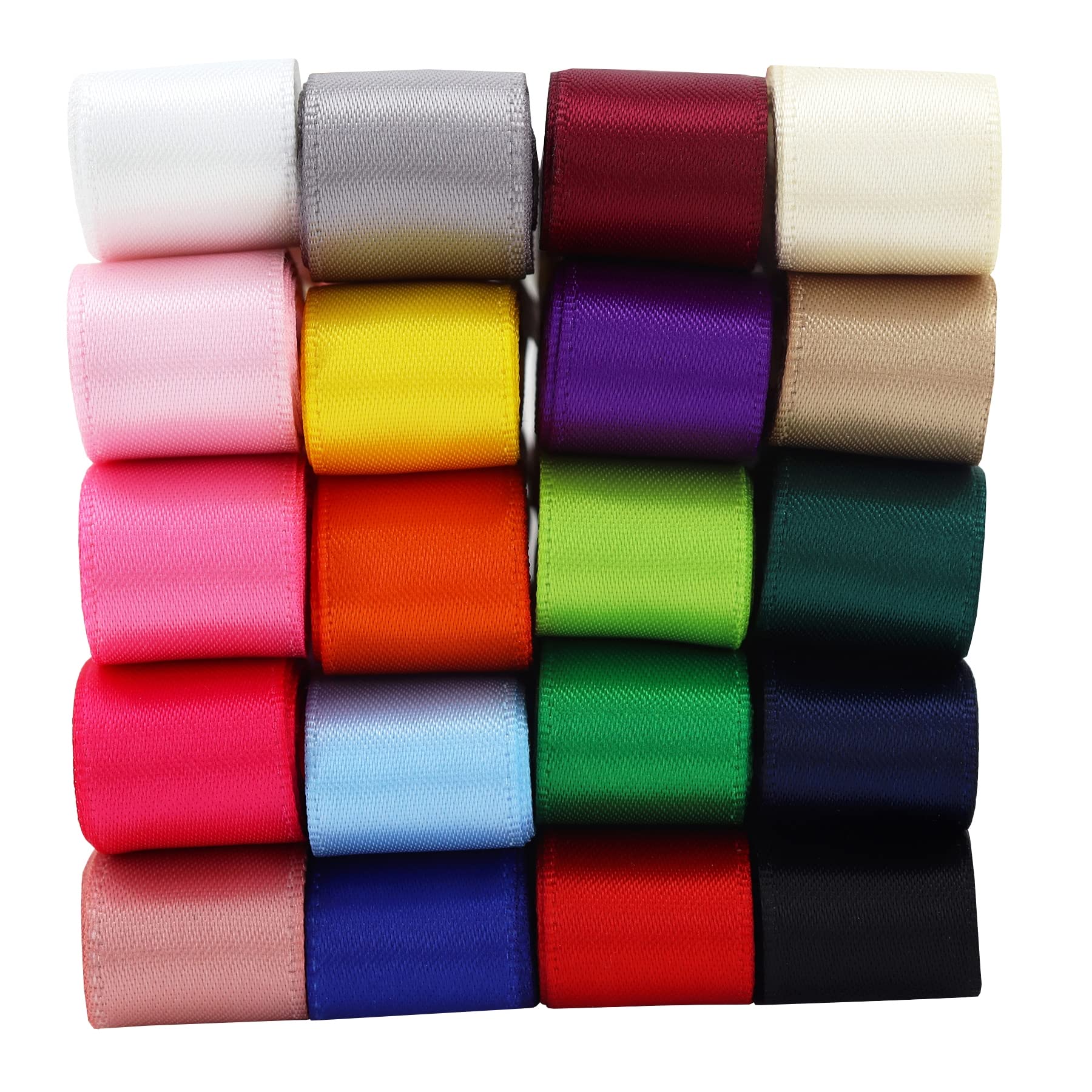 Amazon.com: YERELO Double Face Satin Ribbon 5/8 inch Ribbon 20 Solid ...
