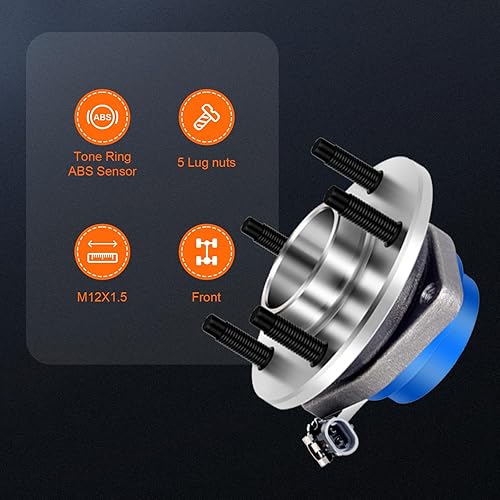 Miniatura 4 de OCPTY Cojinete de rueda delantera y conjunto de buje Premium 513121 2007 para Buick Rendezvous delantero wFWDAWD, 2006-2011 para Cadillac DTS