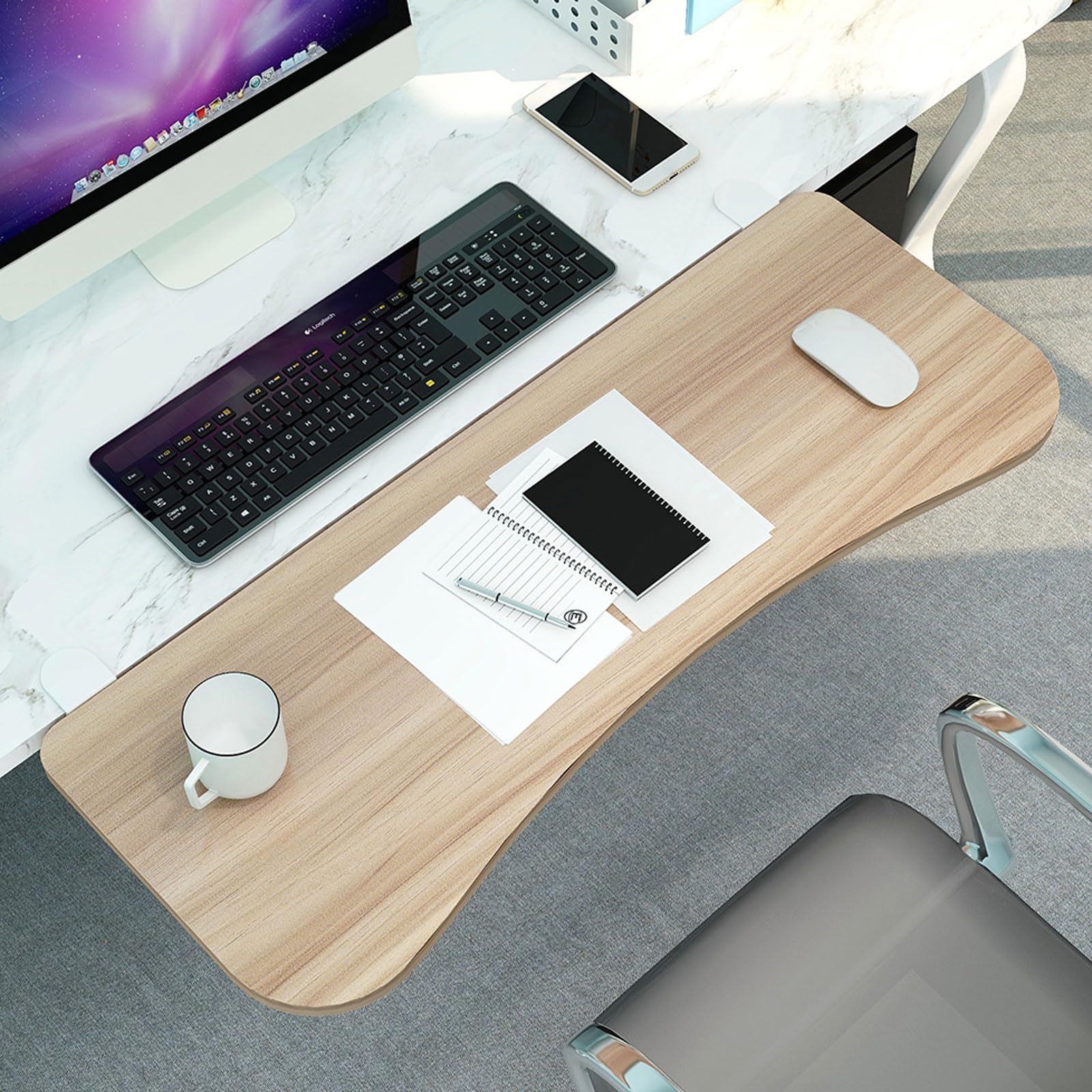 Organizer da scrivania pieghevole a 90°, regolabile, impermeabile, salvaspazio, supporto per braccio e gomito, ideale per casa, ufficio e configurazione di gioco, migliora la produttività e il comfort