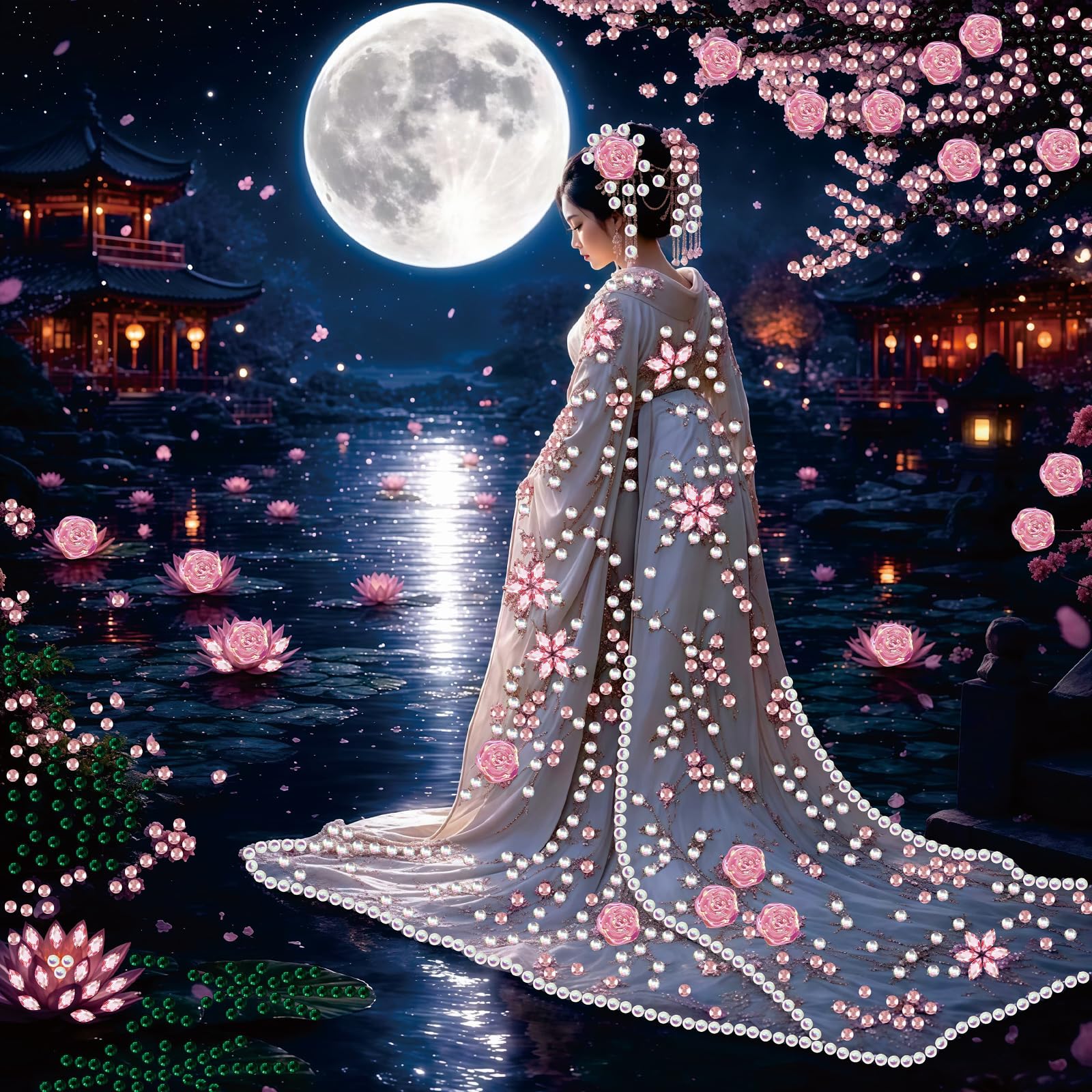 POETRYDRAW Geisha Diamond Art Kit 11.81 x11.81inch for Adults & Beginners