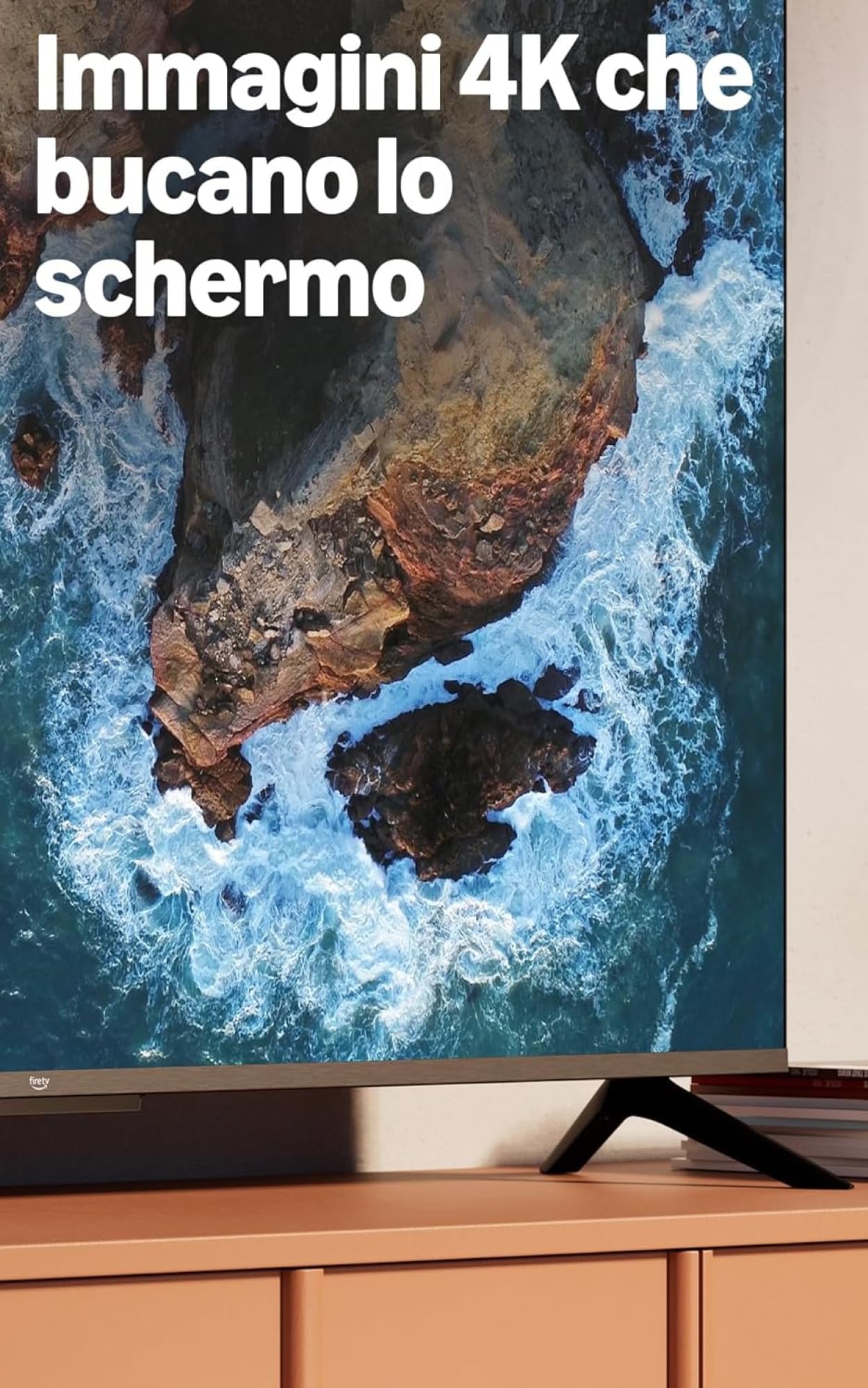 Amazon Ember Serie 4 da 43" con Fire TV, smart TV 4K Ultra HD con telecomando Alexa, HDR10+, processore veloce, Dolby Audio, modalità ambiente + Fire TV Soundbar di Amazon, altoparlante 2.0