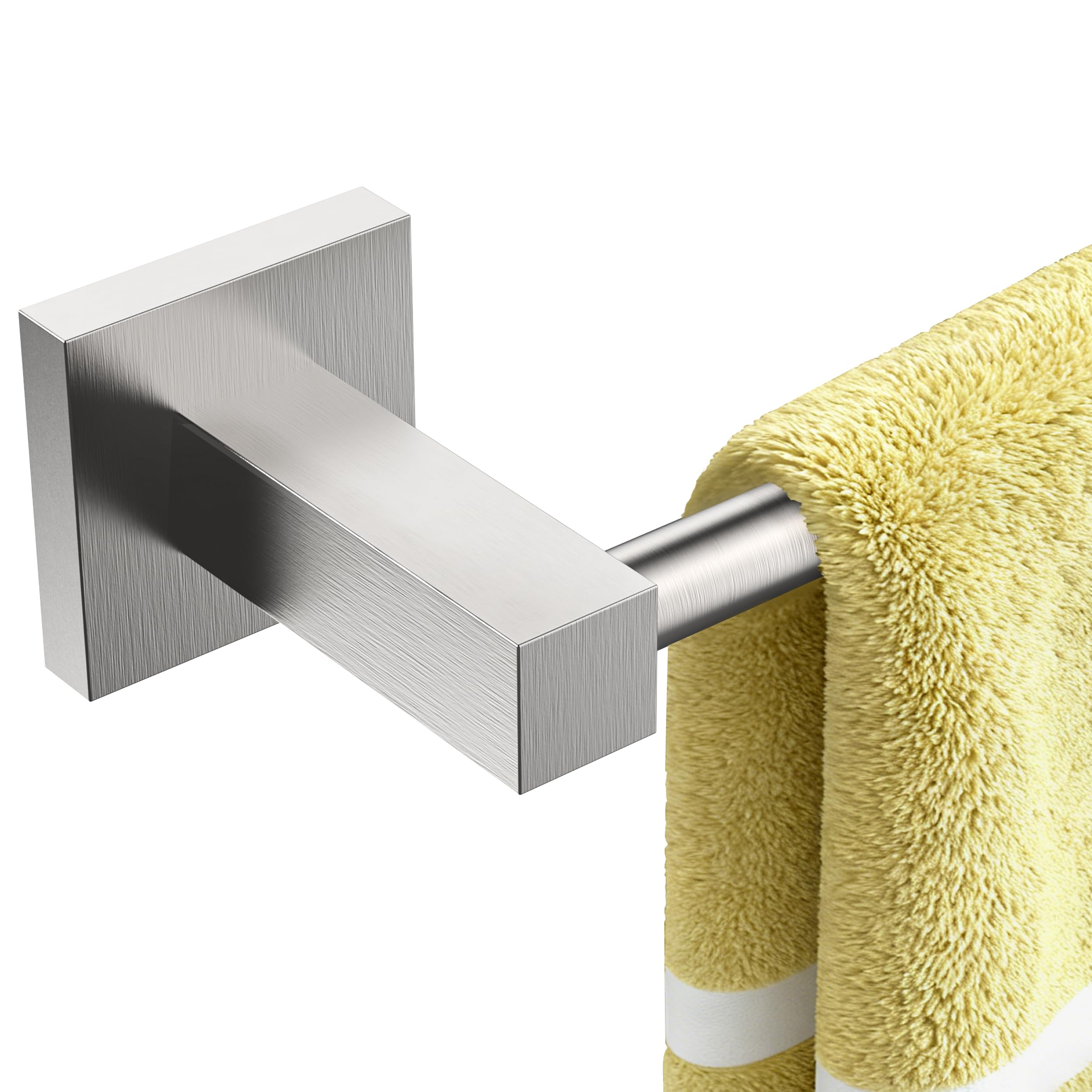 Barre porte-serviettes gris brossé 30cm Ruacq en inox pour salle de bain