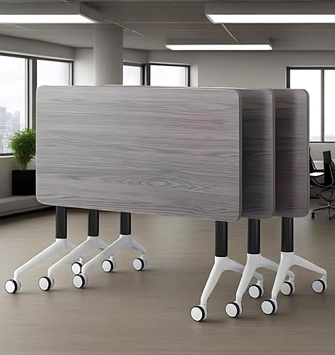 Mesa de conferencias con ruedas con cerradura, sala de conferencias, mesa de entrenamiento móvil abatible, mesa de seminario dinámica plegable para