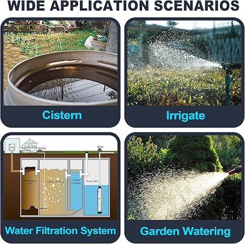 Miniatura 9 de WASSERMANN Bomba sumergible de pozo profundo con cable de 33 pies, 0.8 hp, 115 V, 60 Hz, 25.5 GPM, cabeza de 164 pies, bomba de agua eléctrica de