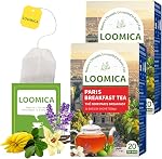 LOOMICA Roasted Dandelion Root Tea with Milk Thistle, Caffeine-Free, with Refreshing Peppermint, Individually Wrapped Bags, No Artificial Sugar Added, 20 Counts