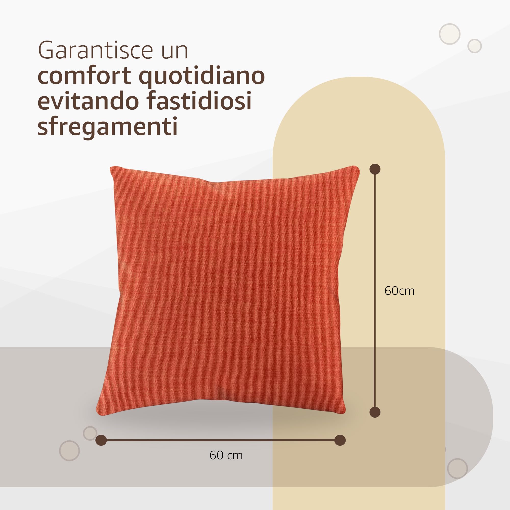 Cuscini Da Esterno Arancione 30x50, 2 Federe Impermeabili Per Divano, Motivo Decorativo In Lino, Ideali Per Camera E Soggiorno