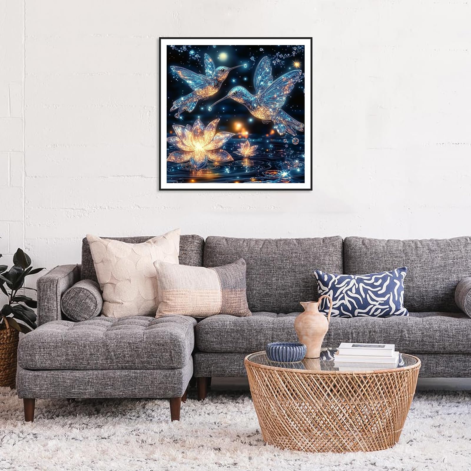 Hummingbird Diamond Painting Kit For Adults - 12x16 Inch, 5D Round Drill, Full DIY Art Kit For Wall Decor