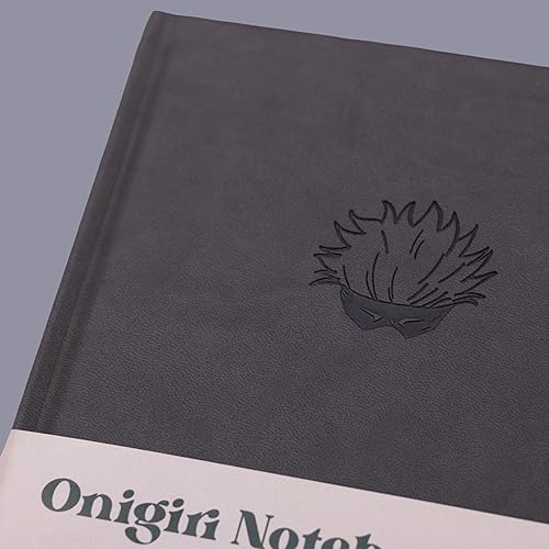 Miniatura 2 de Onigiri Notebooks Drop 4 Jujutsu Kaisen inspirado en Gojo (negro) Diario de tapa dura A5 de cuero vegano  Paquete de calcomanías gratis  Cuadrícula