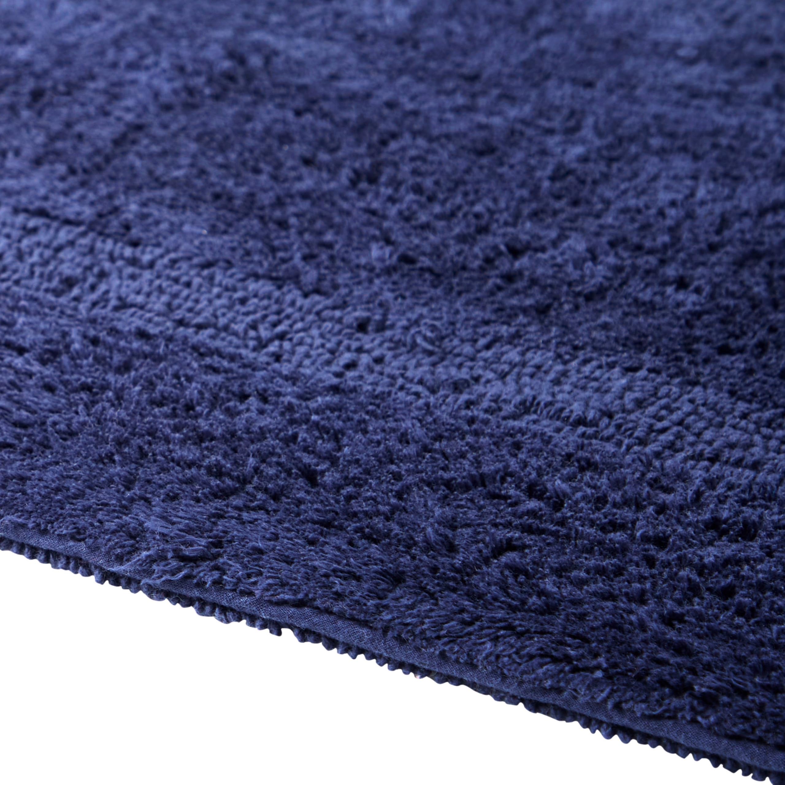 Better Trends Tappeto da bagno di lusso, 61 x 101,6 cm, 100% cotone, extra morbido, super assorbente e reversibile, lavabile in lavatrice, per bagno, doccia, vasca, lavanderia, blu navy