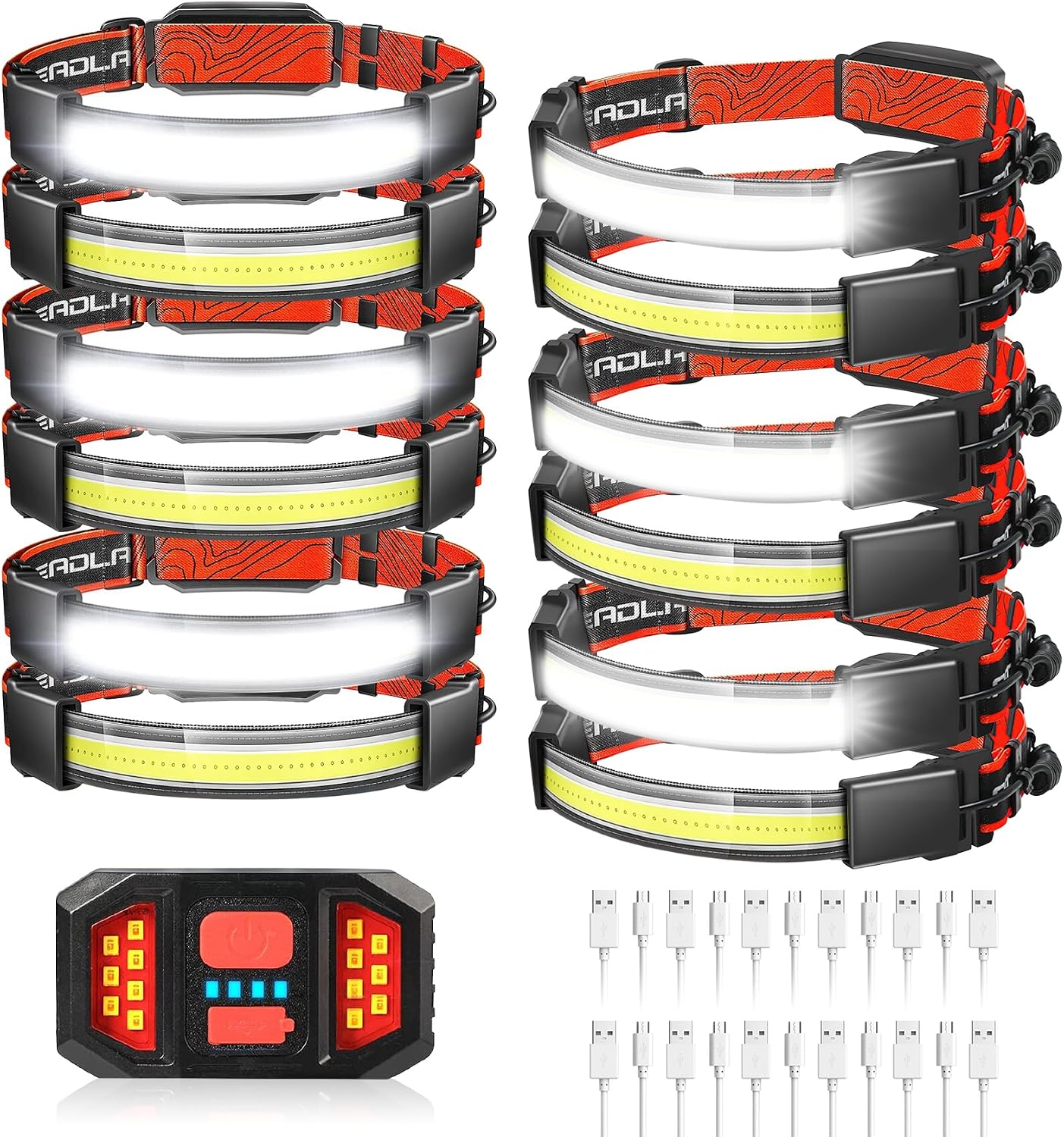 LoTanop 12 Pack Headlamp - High Lumens Rechargeable for Adults - 230° Wide Beam & 3 Modes - Lightweight & Comfortable - for Running, Camping, Hiking, Cycling (2)
