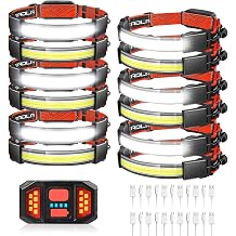 LoTanop 12 Pack Headlamp - High Lumens Rechargeable for Adults - 230 Wide Beam & 3 Modes - Lightweight & Comfortable - for Running, Camping, Hiking, Cycling