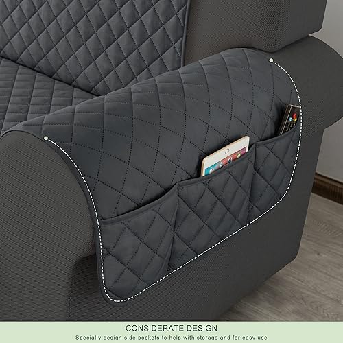 Vista 10 de Chun YI. - Funda reversible para sofá, funda para sillón, fácil de instalar, lavable, cubiertas para sala de estar. Negro