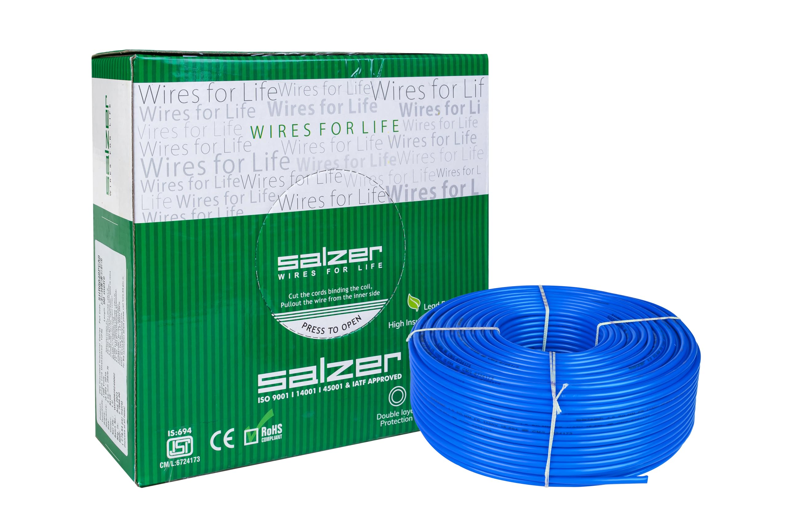 SALZER Flame Retardant Building Wires 2.5 Sq/mm, Blue | 90 Meters PVC Insulated Wires for Home | 99.997% Pure ETP Grade Copper with Low Resistivity | 1100 Volt, RoHS Electric Copper Wire (B08H8S6PS8) Amazon Price History, Amazon Price Tracker