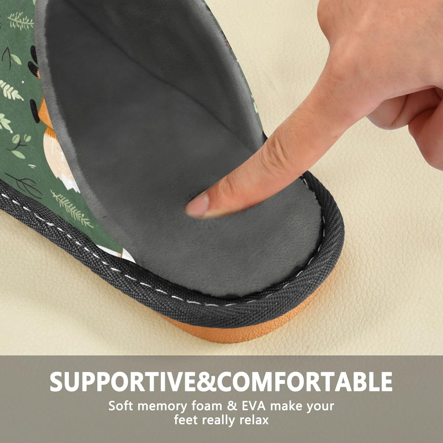 Woodland Cute Fox House Slippers – Cozy Fuzzy Slippers for Guests, Washable & Disposable, Perfect for Shoeless Home, Spa & Hotel Use A112937