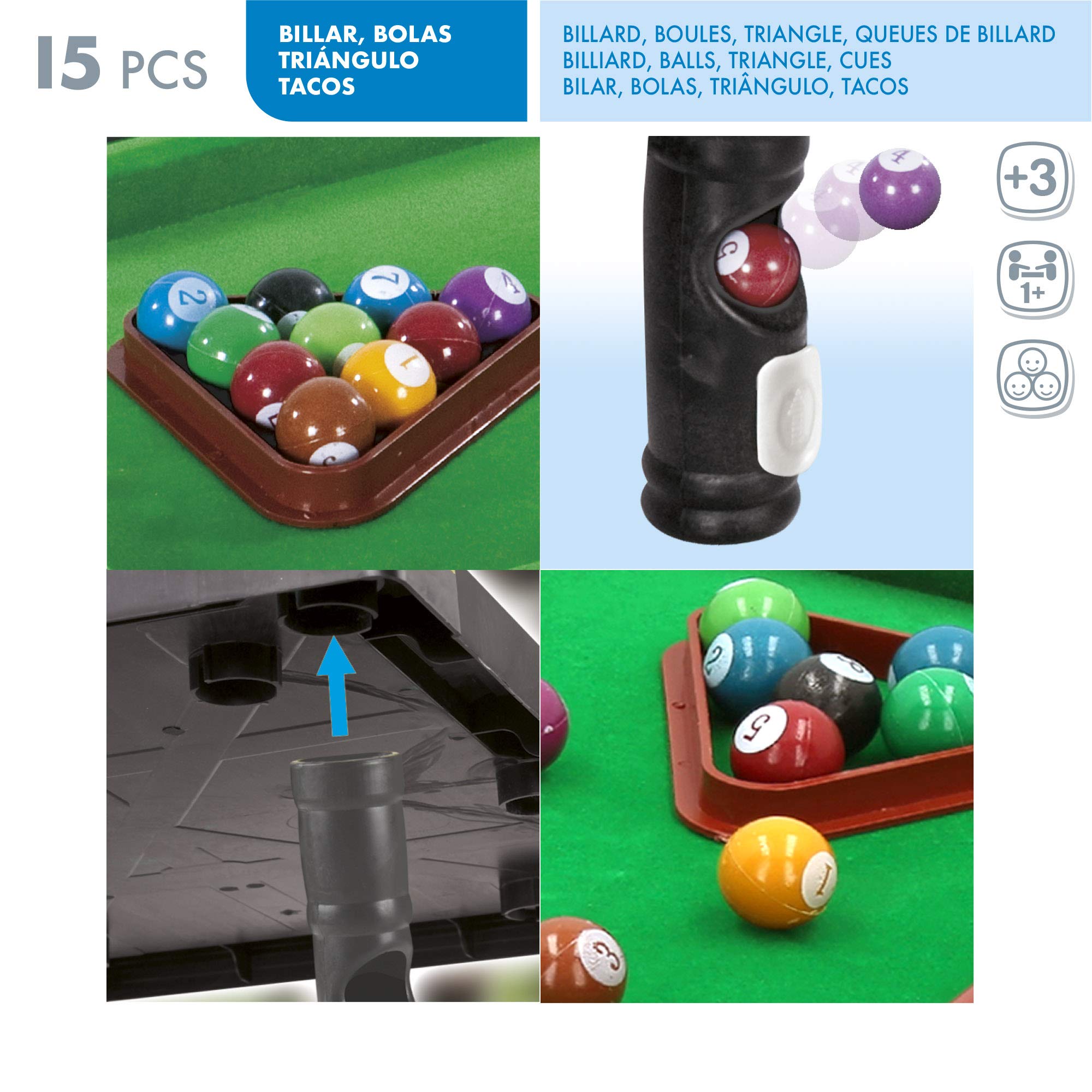 ColorBaby 43757 Jeu de Billard pour Enfant avec Accessoires CB Games 44,5 x 24,5 x 13 cm
