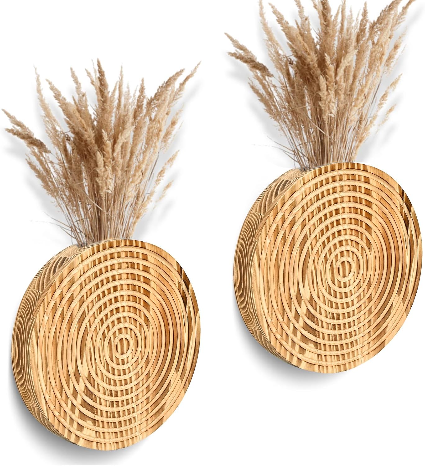 Set of 2 Wall Planter for Indoor Plants, Boho Wall Decor for Living Room, Bathroom,Hanging Planter for Artificial Flower Plants(Black)