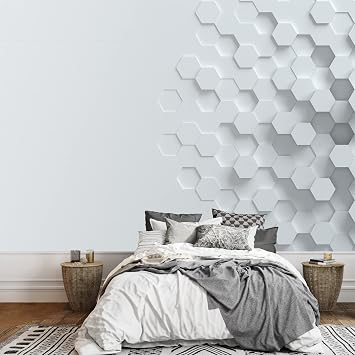 wall26 - Hexagonal Abstract 3D Background - Removable Wall Mural | Self-Adhesive Large Wallpaper - 66x96 inches