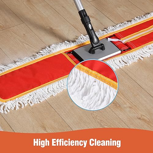 Miniatura 5 de Trapeador de polvo comercial de 36 pulgadas y barredora de pisos, limpiador de pisos de madera dura extra ancha y seca con mango de 59 pulgadas de