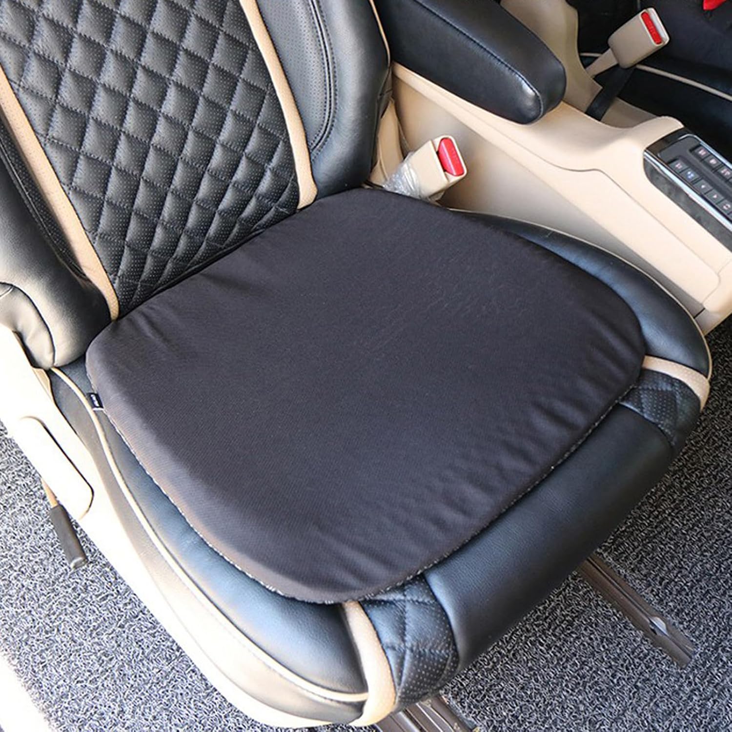 カテム 3.5世代 シリコン 車用 座布団 + カバー、ダークグレー、1セット シリコン座布団