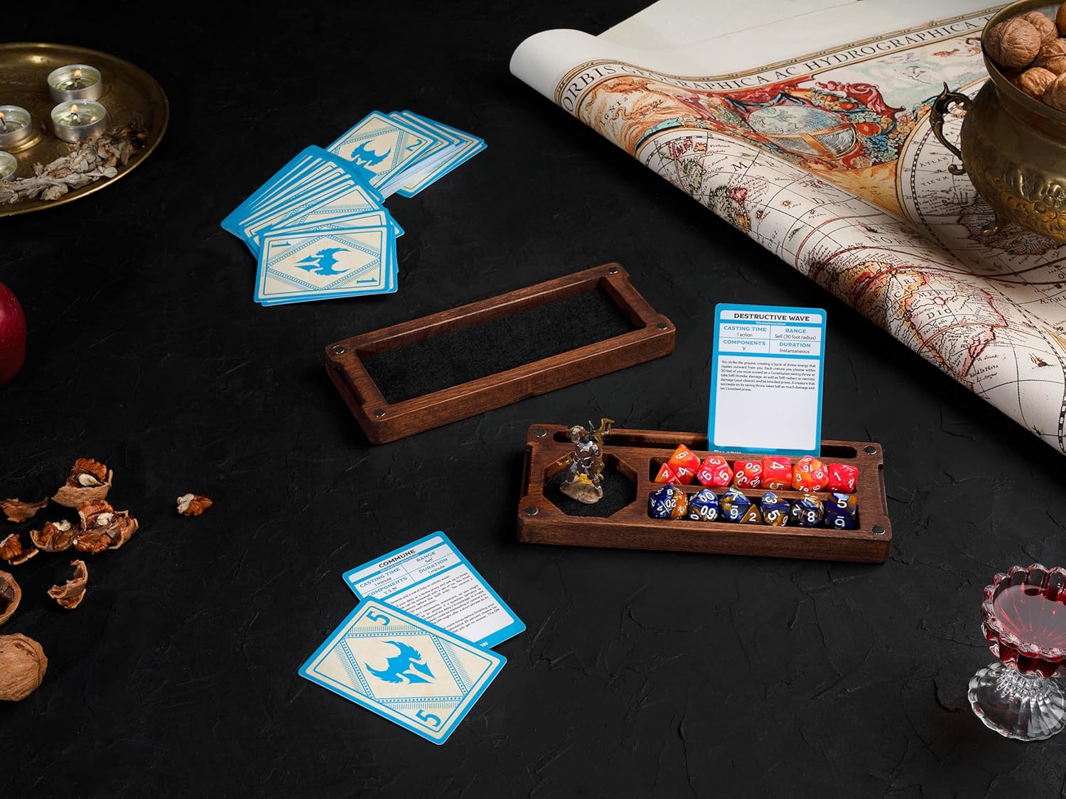 Wooden Dnd Dice Box - Dnd Dice Tray and Storage - Dnd Gifts - Dice Holder Box - Travel Dice Tray - Magnetic Lid For Storage (Personalized, Personalized)