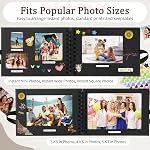 DazSpirit A5 Scrapbook Photo Album, 20 Sheets/40 Black Pages, DIY Memory Book with 6 Metallic Pens and 8 Photo Stickers for Wedding, Travel and Anniversary