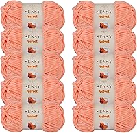 Vista 47 de Sensy - Hilo de terciopelo para ganchillo o manta de bebé, hilo de chenilla, hilo amigurumi, 3.5 onzas, 132 yardas, calibre 5, voluminoso