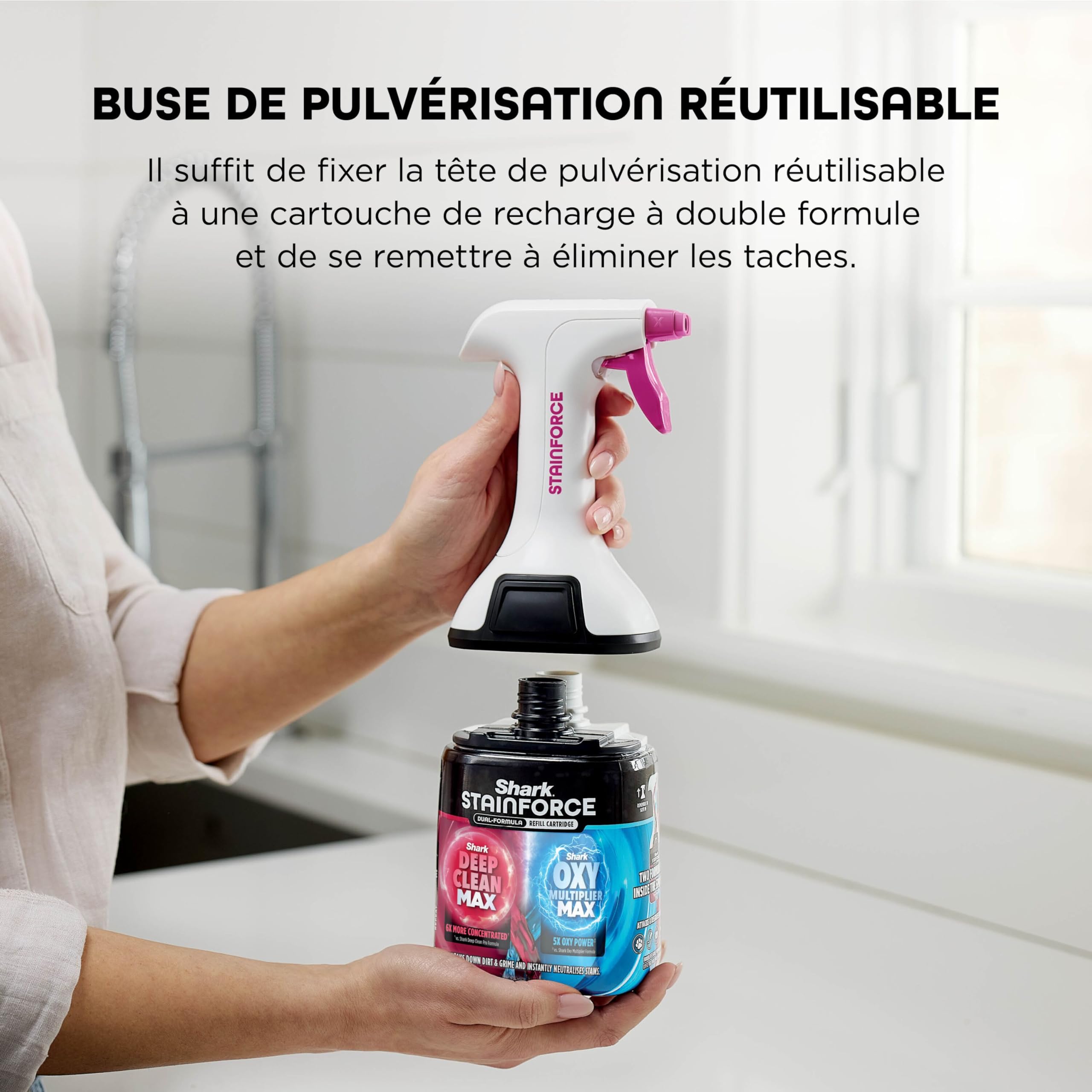 Shark StainForce – Recharge détachante de solution à double formule, pour lutter contre les taches tenaces et éliminer instantanément les odeurs, 1 x 500 ml, XSKHXCM500EU