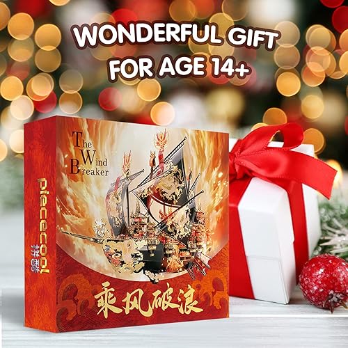 Miniatura 7 de Piececool Rompecabezas de metal 3D kits de modelos de barco para construir para adultos kit de construcción de modelo de barco rompevientos