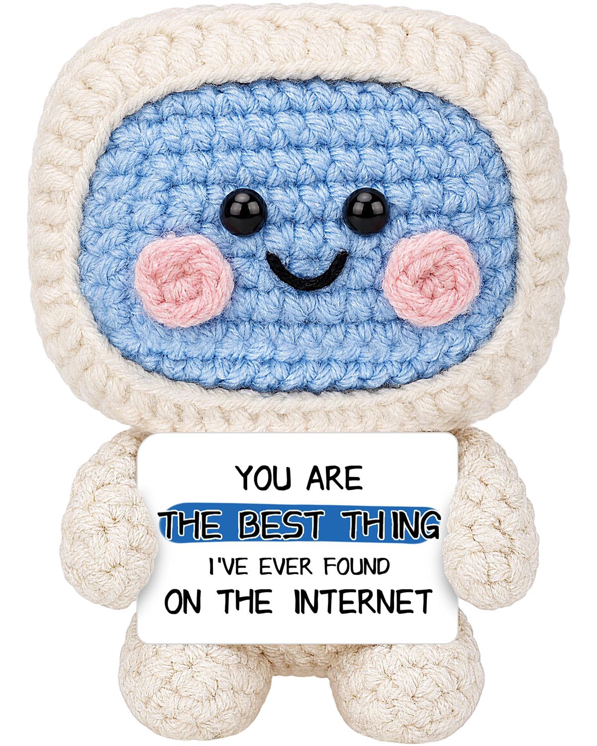 Hoedia Positive Crochet Desktop Computer, Funny Unique Love Gifts