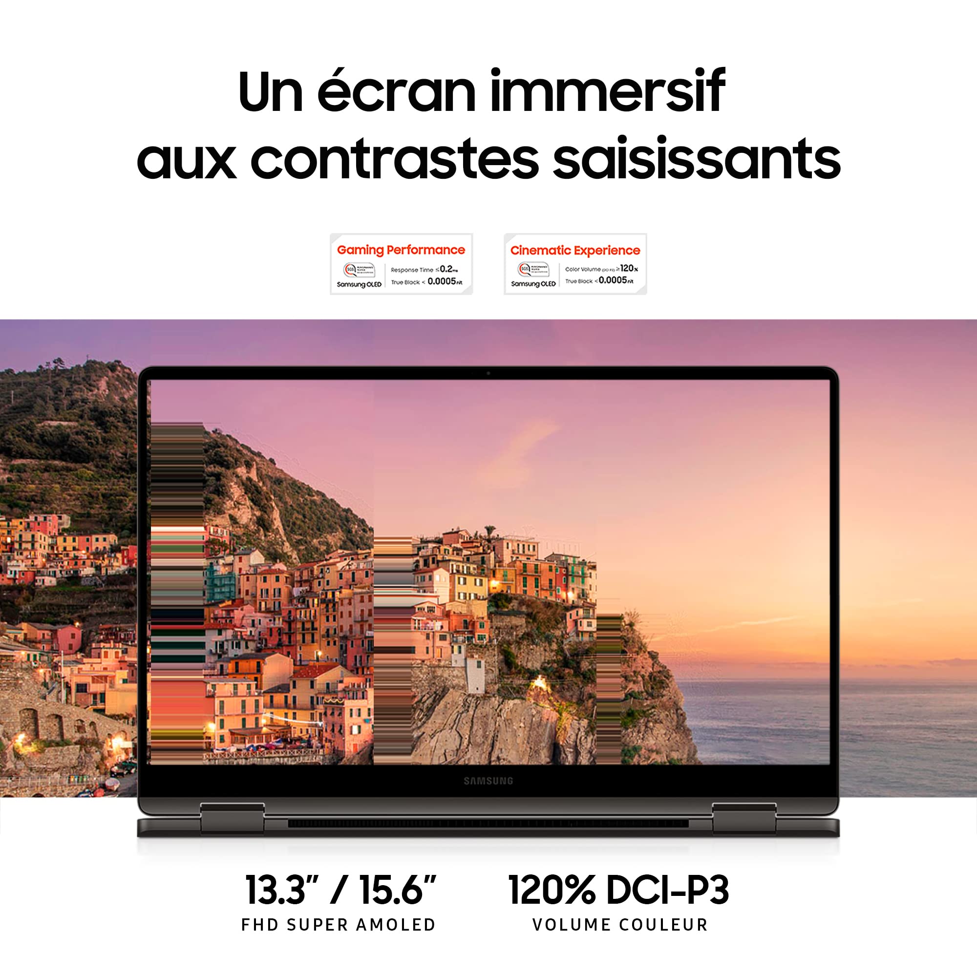 PC Portable convertible Samsung -Galaxy Book 3 360 -13,3 Super AMOLED - Core i5-1340P -RAM 8Go -256Go SSD -Iris Xe -Win 11 -S Pe