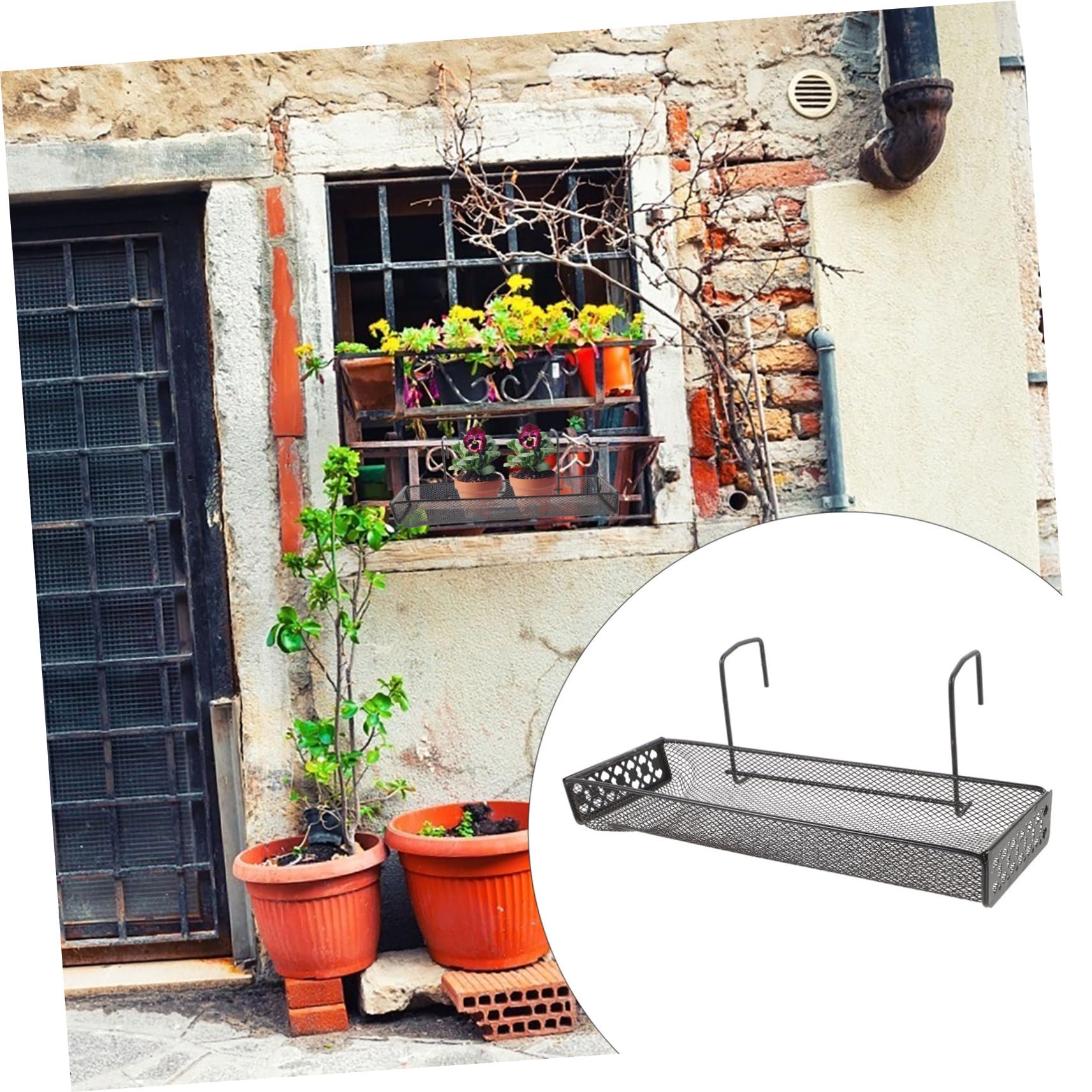 SOLUSTRE Metal Plant Holder Space-Saving Storage Rack for Kitchen Bedroom Bathroom Office Hanging Rack Balcony Plant Hangers