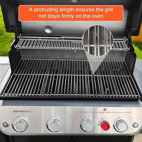 Miniatura 8 de QuliMetal 66089 Rejillas de parrilla para Weber Genesis 2 E-410E-415E-435, piezas de parrilla para parrillas de gas Weber GS4 Genesis IILX serie