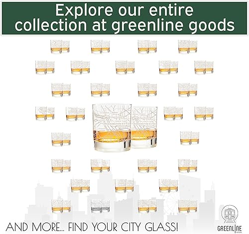 Miniatura 6 de Vasos tradicionales de whisky, diseño grabado de mapa de la ciudad (2 unidades), Washington,DC