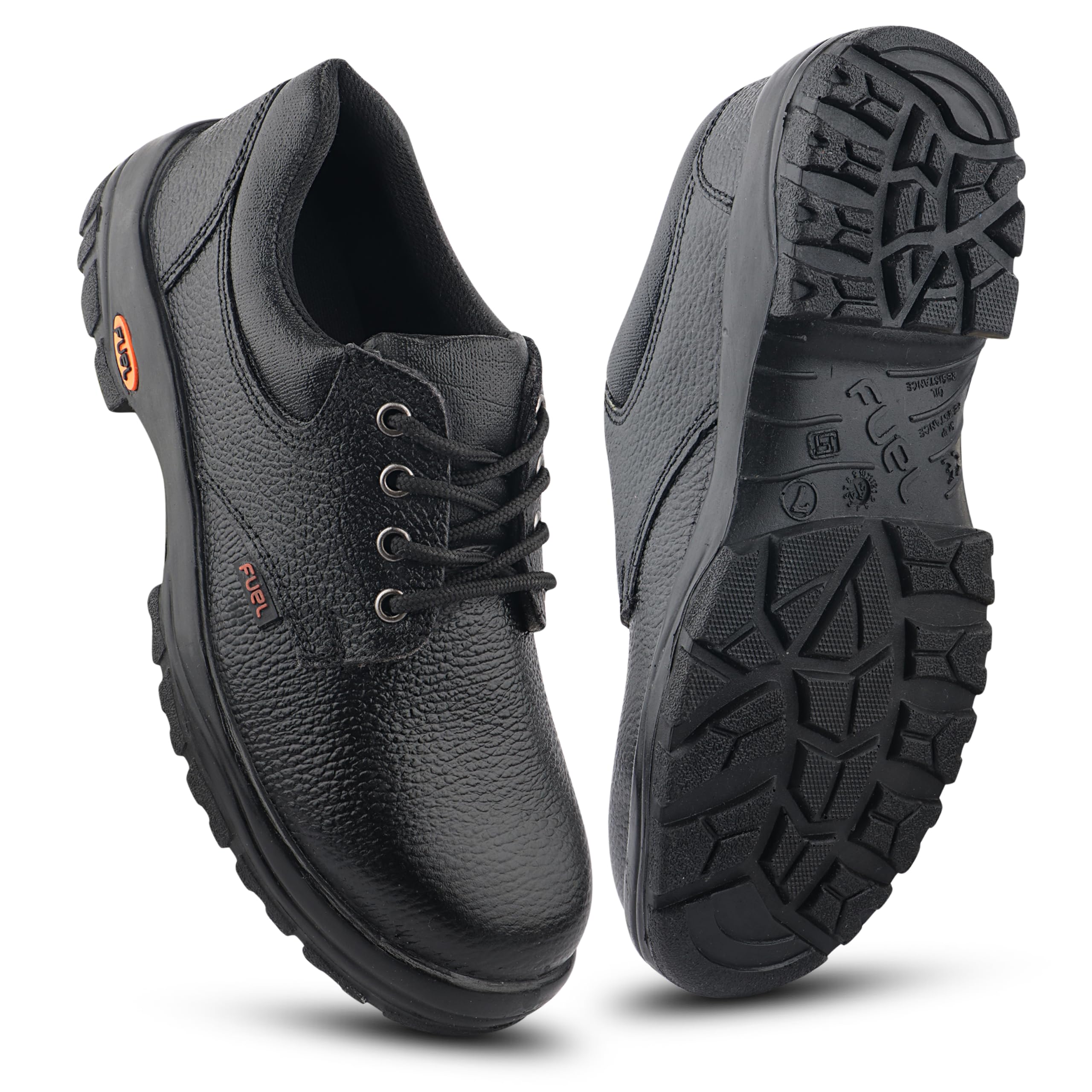 FUEL Falcon-01 Genuine Leather Safety Shoes for Men Industrial PU Single  Density Sole, Steel Toe, Energy Absorption Shoe (Sizes-6UK 11UK/India)