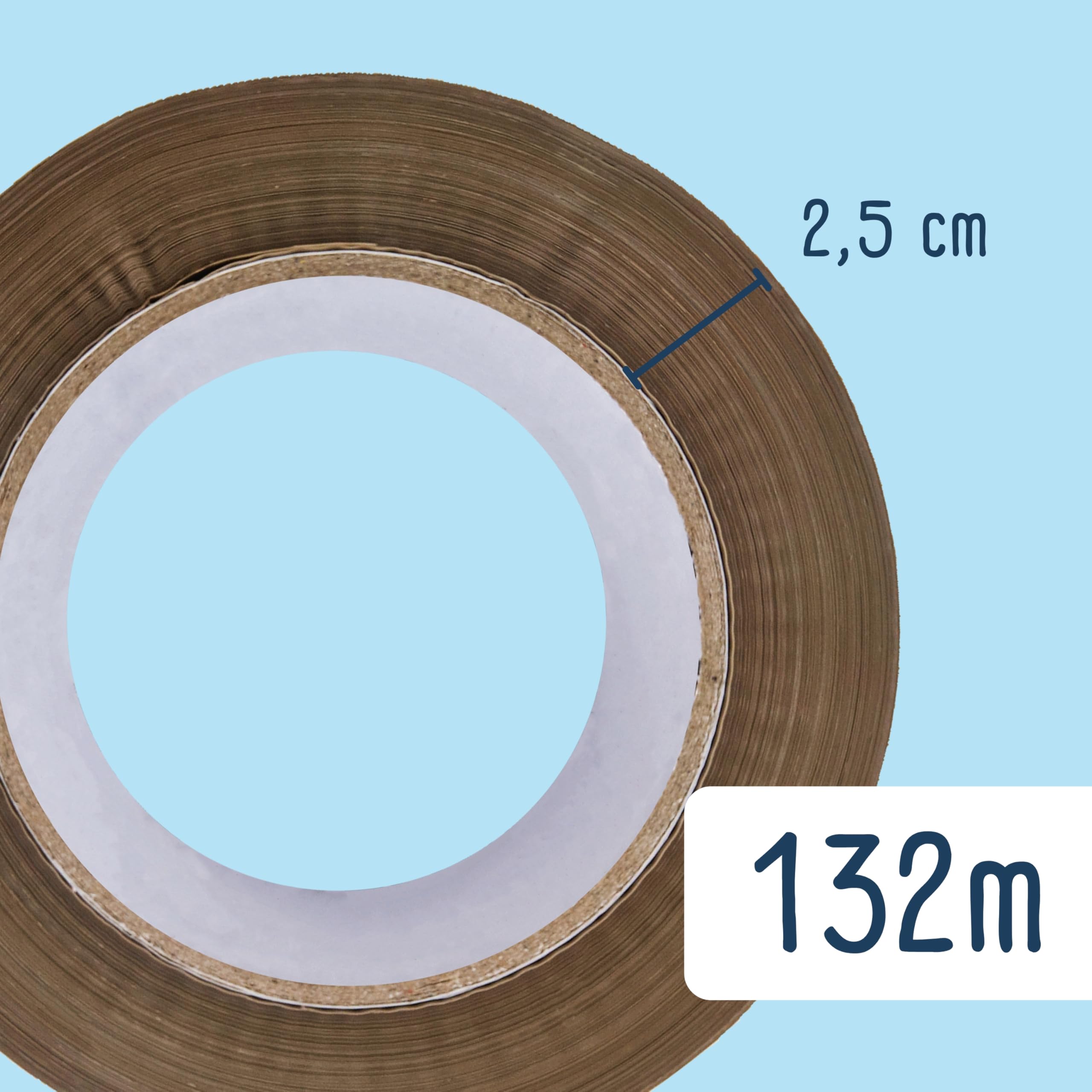 RAYLU PAPER - Verpackungsband zum Versiegeln von Kartons und Verpackungen, starkes Klebeband, 45 Mikron, 50 mm x 132 m (36 Stück, Braun)
