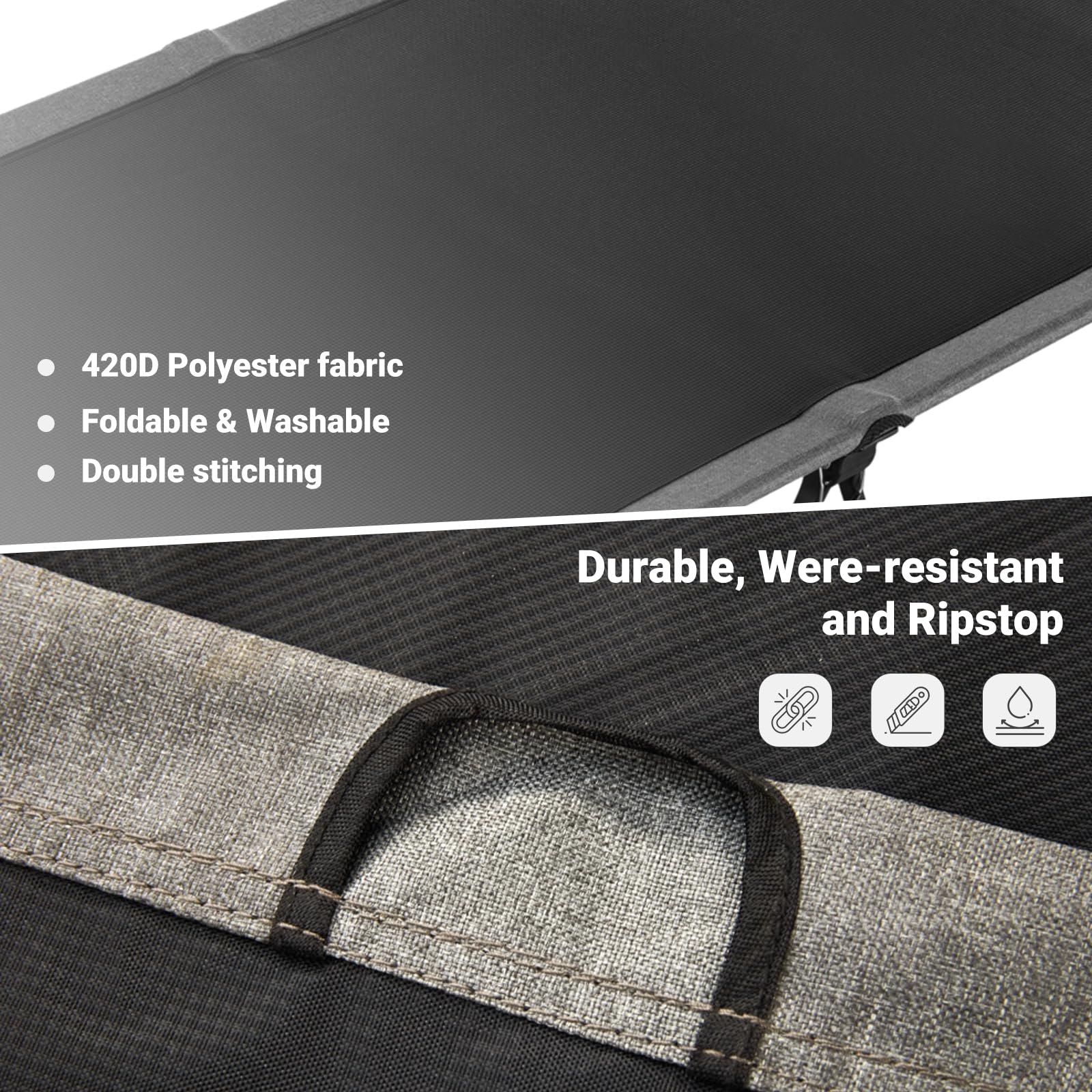 KingCamp Camping Cot, Folding Portable Heavy Duty Ultralight Cots for